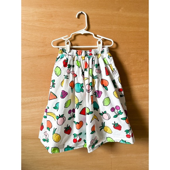 Hanna Andersson Skort Fruit Print‎ Elastic Waist Cotton Blend Size 6-7 - Picture 1 of 3